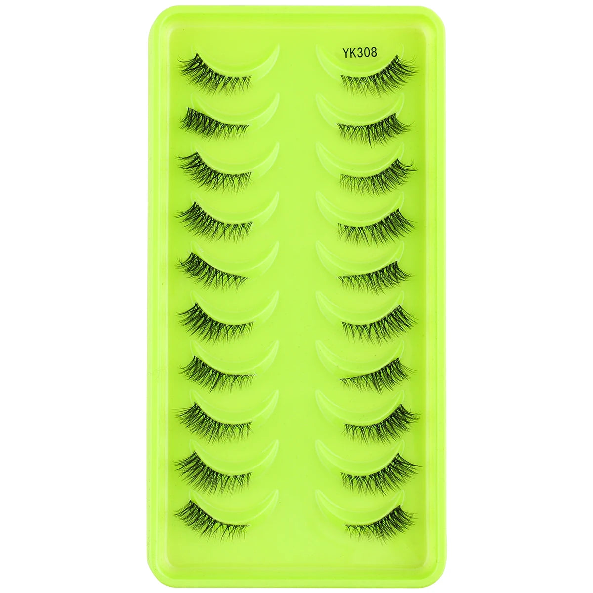 New Half Eyelashes 3/10Pairs Half Lashes Natural 3D Cat Eye Lashes Clear Stem False Eyelash Extension Makeup Faux Cils maquiagem Purest Peak